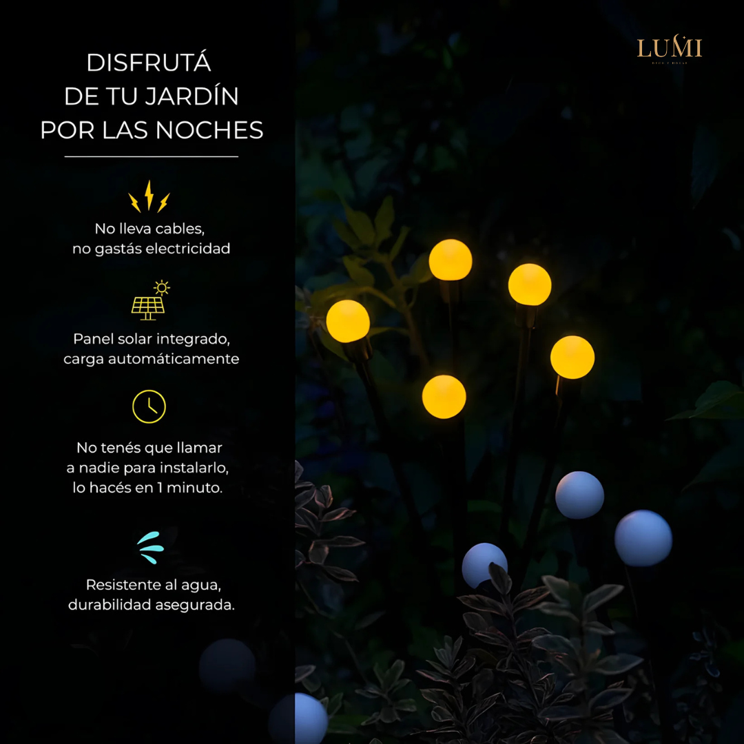 Ramo de Luces Solares — Efecto Cálido Tipo Luciérnaga