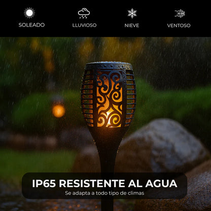 Antorcha luz solar efecto fuego(2 Unidades)